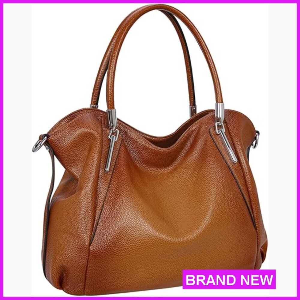 Genuine Leather Hobo Satchel Tote Crossbody Bag Versatile Designer Handbag